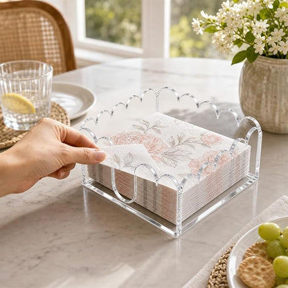 Clear Scalloped Acrylic Napkin Holder - Image 5