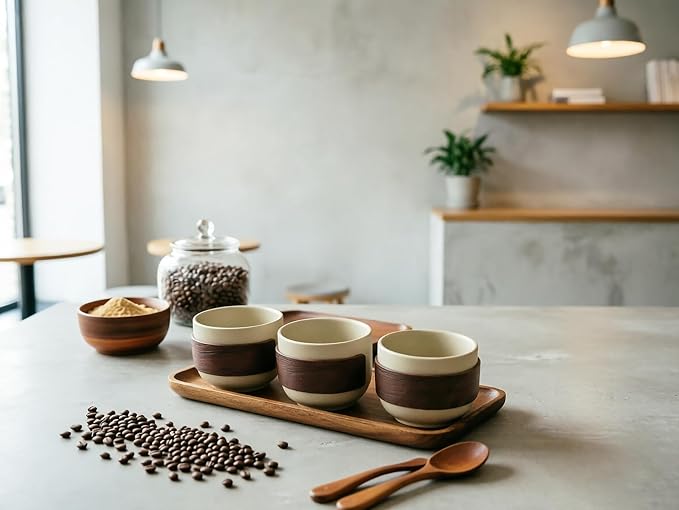 3 oz Ceramic Tea Cups, No Handle Espresso Cups, Small Coffee Shot Cups - Image 3