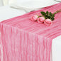 8 Pack Rose Pink Cheesecloth Table Runner 120 Inch Boho Wedding Decor | by Fixwal