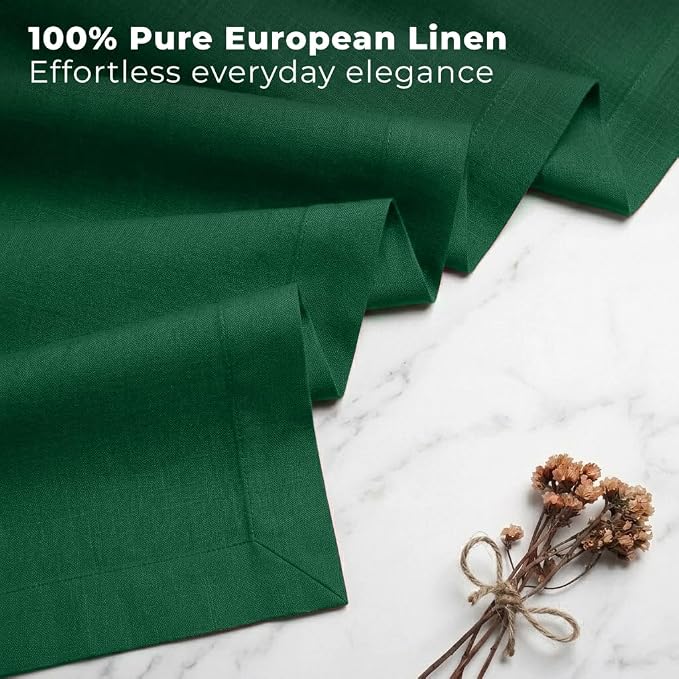 Classic Linen™ by D'Moksha Eden Green Table Runner 120 Inches Long, 100% Pure - Image 2
