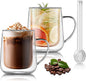 Joeyan Clear Double Walled Glass Coffee Mugs, Double Layer Tea Latte Cappuccino by JoeyanHousehold
