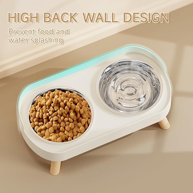 Elevated Cat Bowl, Raised Cat Food and Water Bowl Set - Image 2