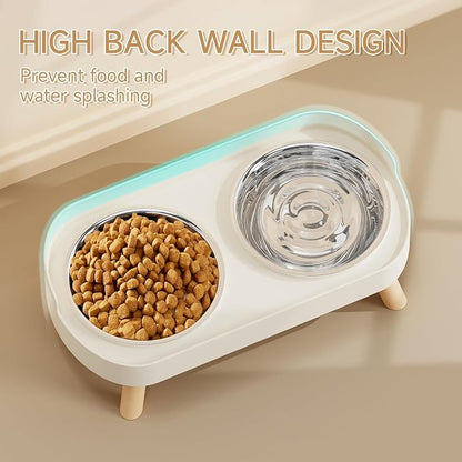 Elevated Cat Bowl, Raised Cat Food and Water Bowl Set - Image 2