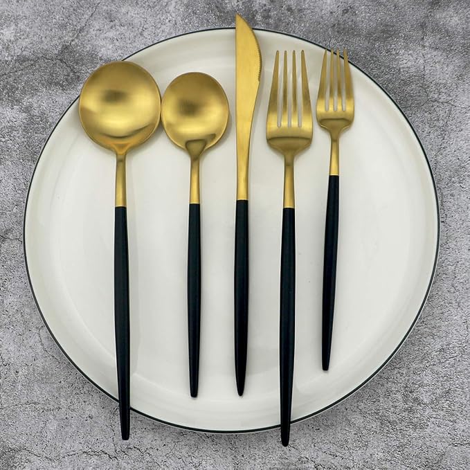 20-Piece 18/10 Stainless Steel Flatware Silverware, Luxury Dinnerware Set - Image 2