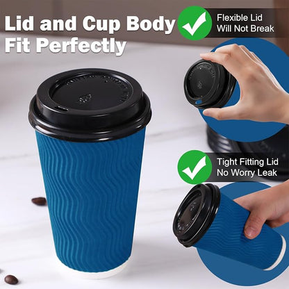16 oz Insulated Disposable Paper Coffee Cups - Image 5