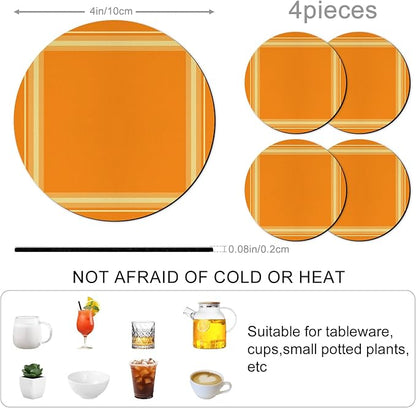Burnt Orange Coasters Set of 4 Absorbent Coasters - Image 3