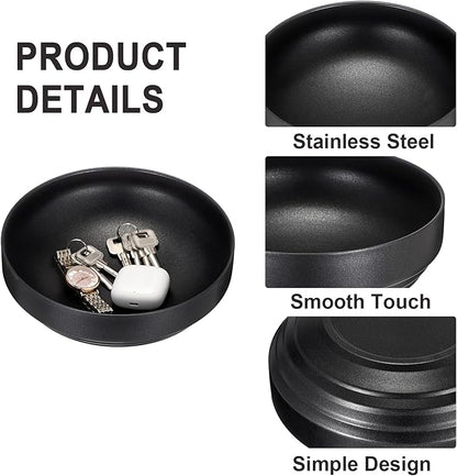 Stainless Steel Bowl Decorative Key Bowl Serving Bowl for Snack Fruit Dish Round Key Dish for Entryway Table Coffee Table Kitchen Counter, 8.3 Inches