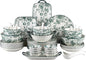 Ceramic Dinnerware Set, Floral Plates and Bowls Sets, Microwave & Dishwasher by FANGJING