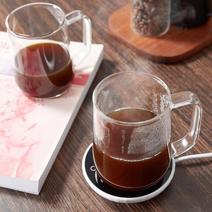 Large Glass Coffee Mugs, 20 oz Glass Coffee Cups Set of 4, Hot/Cold Beverages - Image 5