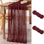 2 Pack Burgundy Cheesecloth Table Runner 10ft Sheer Gauze Events Decor | by MLMC