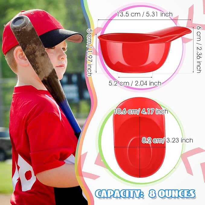 Ice Cream Dessert Baseball Cap Bowls Baseball Helmet Snack Bowl 8 oz Mini Party - Image 7