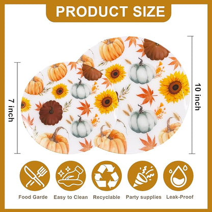 24Pcs Thanksgiving Plastic Plates - Image 2