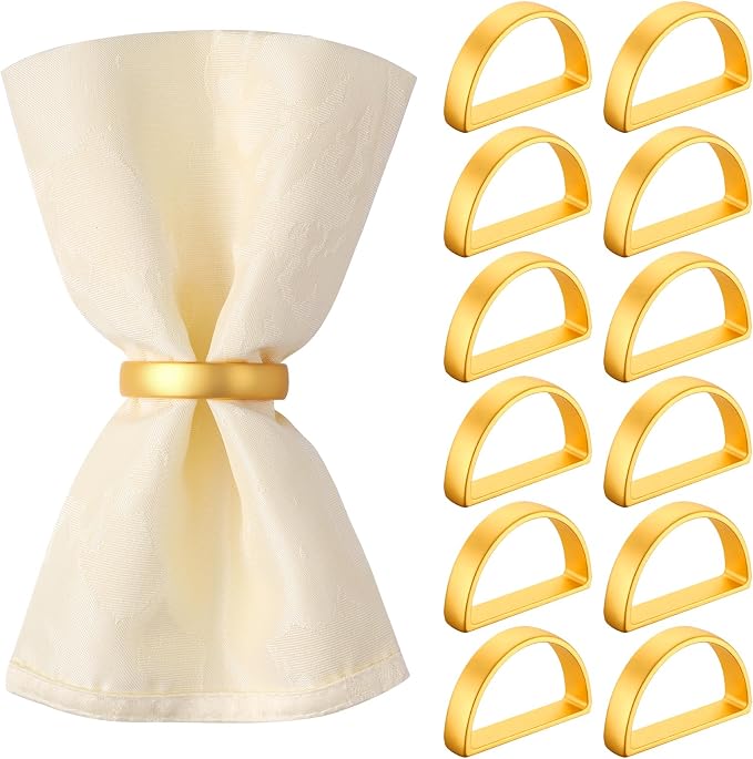 Suream Stainless Steel Napkin Rings, Modern Serviette Buckles by Suream
