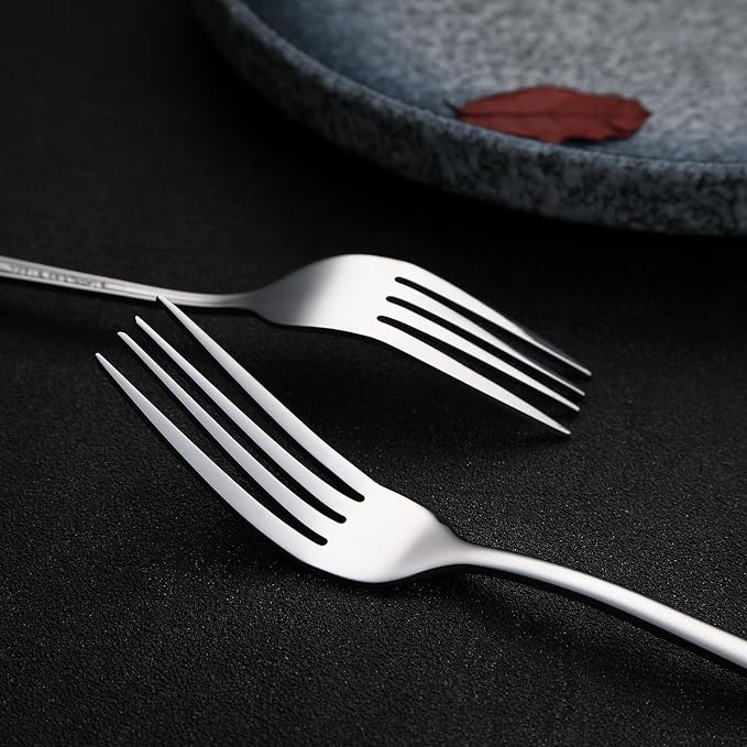 VANDBAO Silver Flatware Cutlery Silverware Set 20 Pieces, Stainless Steel - Image 6