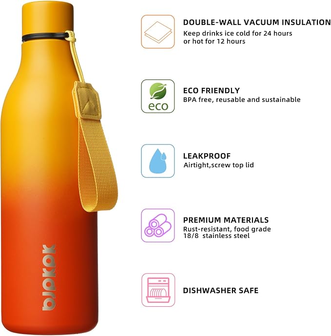 BJPKPK 25oz Insulated Water Bottle, Stainless Steel Bottle - Image 2