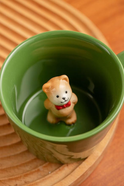 DIHOclub Bow Tie Bear Coffee Cup Hidden Ceramic Animal Inside Mug, Cute Cartoon - Image 4