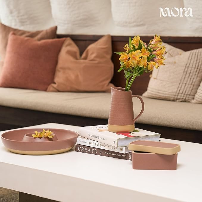Mora Ceramic Chips and Dip Serving Tray: Large Divided Party Bowl Set - Image 8