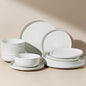 Stoneware Dinnerware Sets for 4, Plates and Bowls, Chip & Scratch Resistant by FamiwarePremium