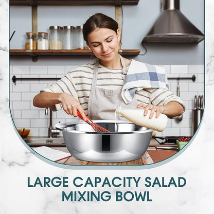Nuogo 4 Pcs Stainless Steel Mixing Bowls Metal Mixing Bowls Extra Large Basin - Image 6