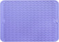 Silicone Dish Drying Mat for Multiple Usage,Easy clean,Eco-friendly,Heat-resistant Silicone Mat for Kitchen Counter or Sink,Refrigerator or drawer liner Light Purple L 16 inches x 12 inches