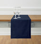 Solino Home Cotton Linen Table Runner Navy, Hemstitch Collection 14 x 90 in | by SolinoHome
