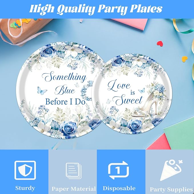 Rakuto Something Blue Bridal Shower Decorations, Before I Do Decor - Image 4