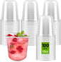 100 Pcs Round Bottom Plastic Cups, 12 oz Disposable Stemless Wine Glasses | by Soelomu