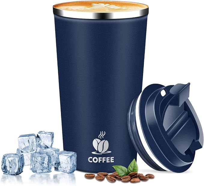 Insulated Travel Coffee Mug Reusable Coffee Tumbler Cup by QEMAUUAHealthyLife