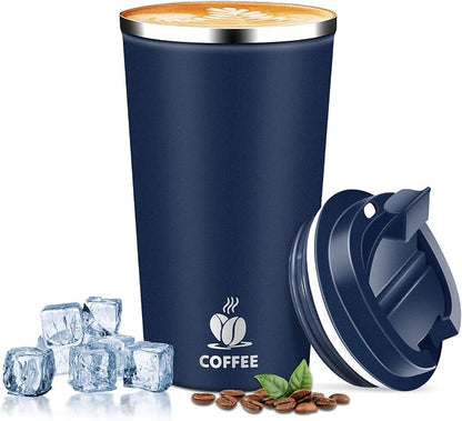 Insulated Travel Coffee Mug Reusable Coffee Tumbler Cup by QEMAUUAHealthyLife
