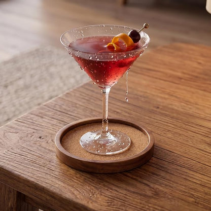 Wooden Drink Coasters Set of 8, Stackable Cup Coaster - Image 3