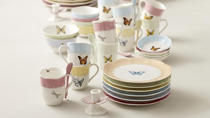 Lenox Dessert Plate Set, Lenox Butterfly Meadow Colors Collection 4-Piece - Image 10