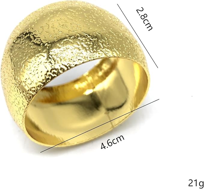 14K Gold Napkin Rings Set of 12, Metal Gold Napkins Rings Holder Buckles - Image 7