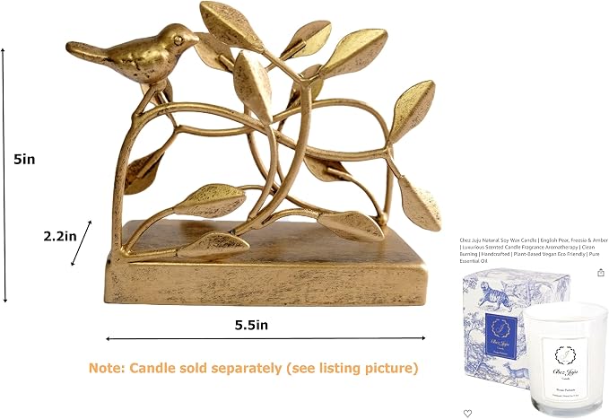 Golden Bird Vertical Napkin Holder | Elegant Sturdy Disposable Paper Hand Towel - Image 6