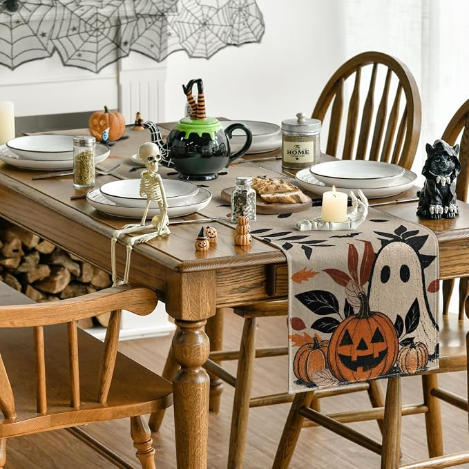Artoid Mode 210 GSM Halloween Table Runner 13x108 Inch Home Party Decor | - Image 4