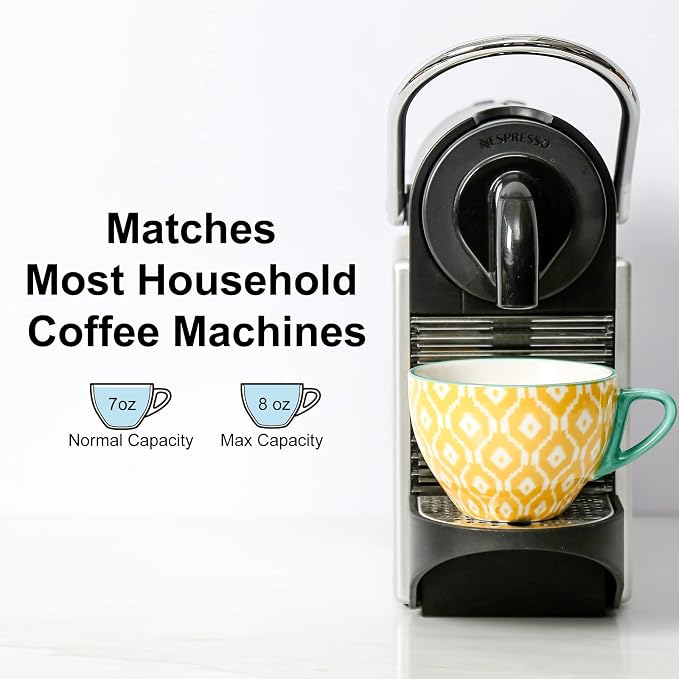 KitchenTour Espresso Cups and Saucers set, 7oz - Image 3