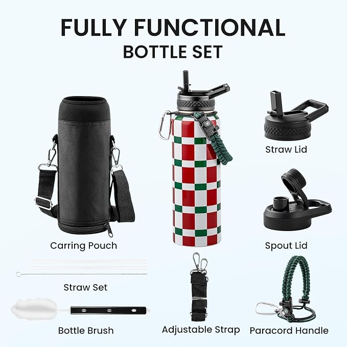 RAYMYLO Insulated Water Bottle 40 oz, Triple Wall Vacuum Stainless Steel | - Image 8