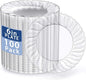 U-QE 100 Pieces Clear Plastic Plates-6 Inch Plastic Dessert Plates Disposable by U-QE