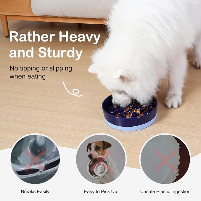 Sted Ceramic Slow Feeder Dog Bowls - Image 2