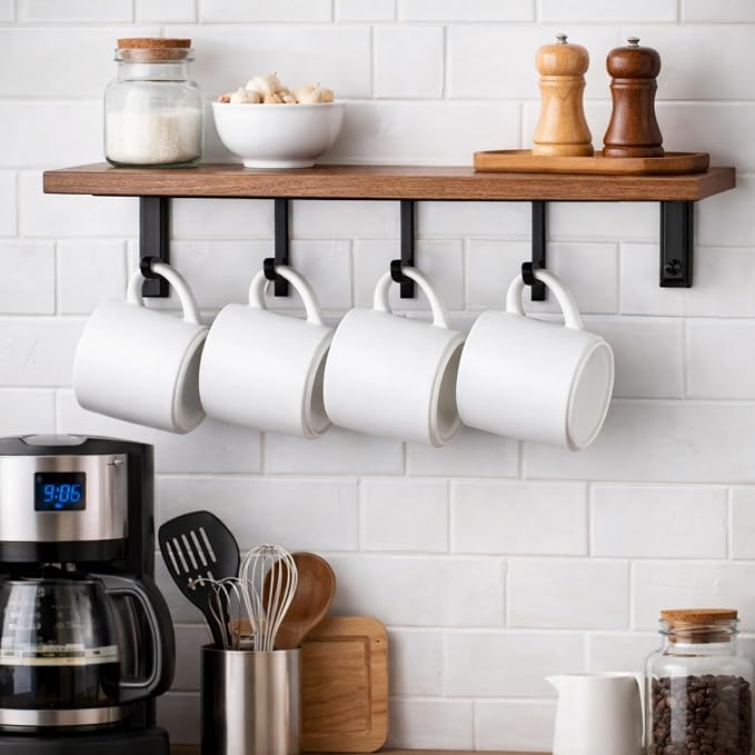 GBhome 14 OZ Coffee Mugs Set of 6, Stackable Matte White Coffee Cups Set | - Image 8