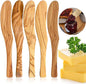 Olive Wood Butter Spreader, 6.8 Inch Handmade Butter Knife Set of 5 | Olive by FHUMMYBT