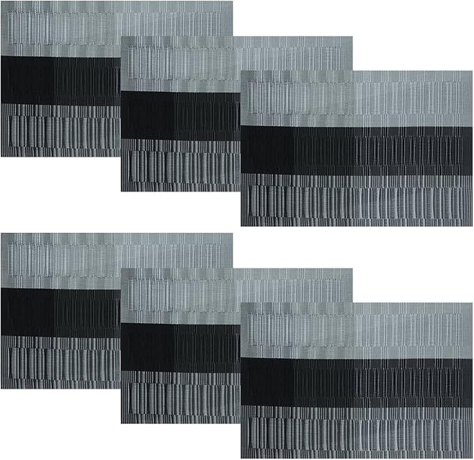 SHACOS Placemats with Table Runner Set of 7 Woven Vinyl Table Mats and Runner - Image 7