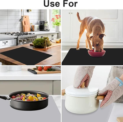 Gartful Silicone Mats for Crafts, 2 Pack Resin Jewelry Casting Molds Sheets, Extra Large Silicone Placemat, Countertop Protector, Nonstick Nonskid Heat-Resistant, Black & Light Grey (27.6 x 19.7 inch)