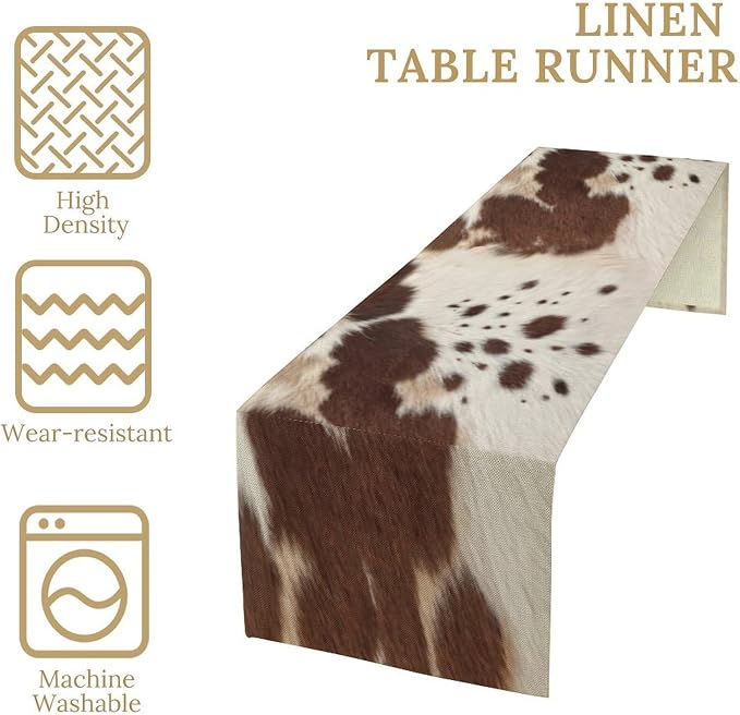 Cow Print Table Runner, 13x90 Inch - Image 4