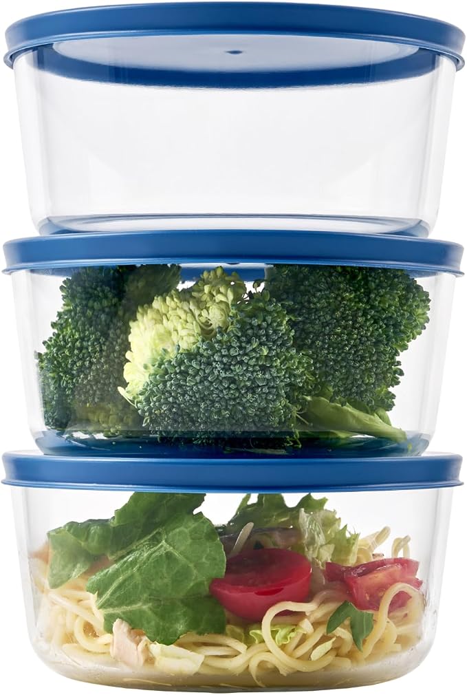 6-Piece Glass Food Storage Containers Set | 4-Cup, Leakproof | Microwave - Image 2
