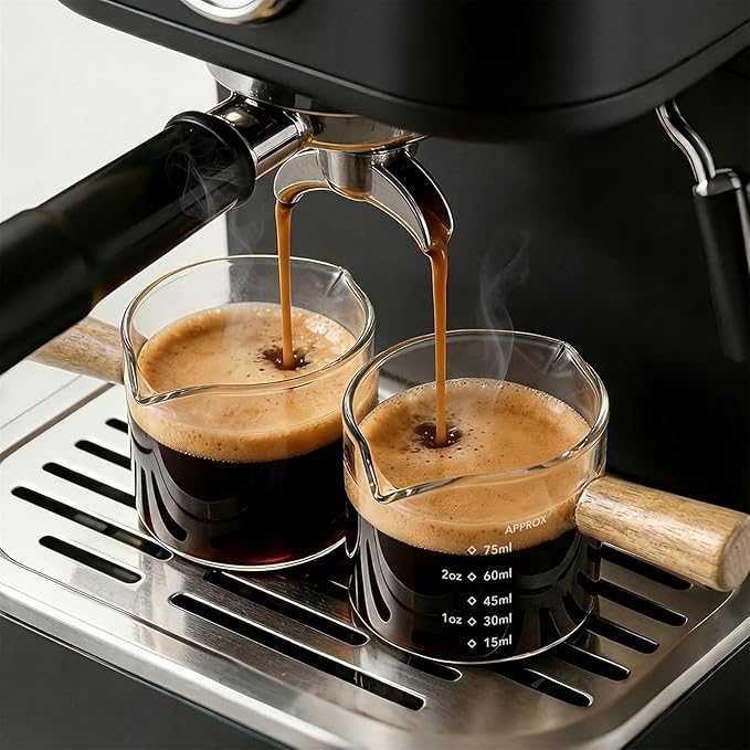 YARRAMATE 2.5oz Double Spout Espresso Shot Cups, 2 Pack by YARRAMATE