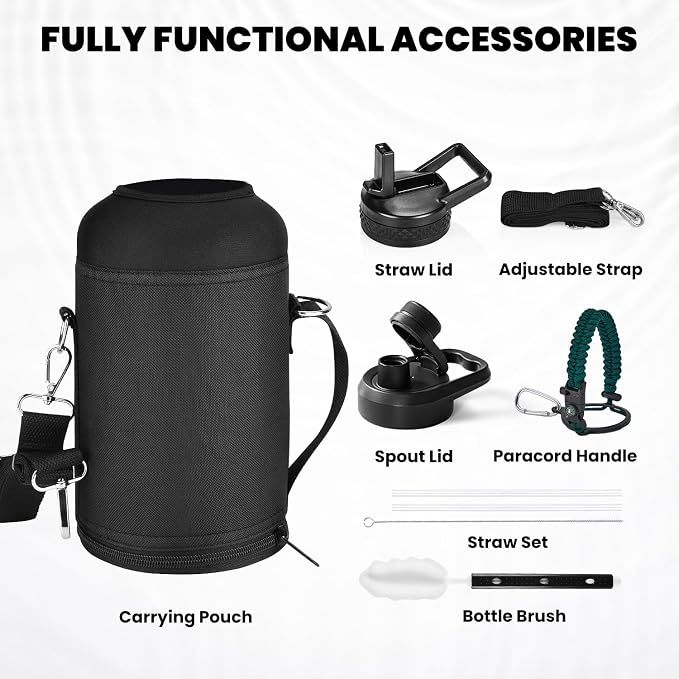 RAYMYLO Insulated Water Bottle 64 oz, Triple Wall Vacuum Stainless Steel | - Image 7