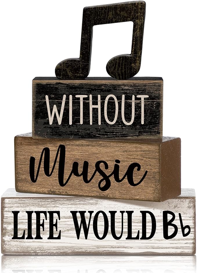 Moucuny 4 Pcs Music Notes Decor Wooden Centerpiece Musicical Party Decoration by Moucuny