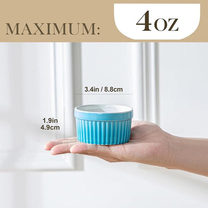 MALACASA Ramekins 4 oz Oven Safe, Small Ceramic Souffle Dishes - Image 2
