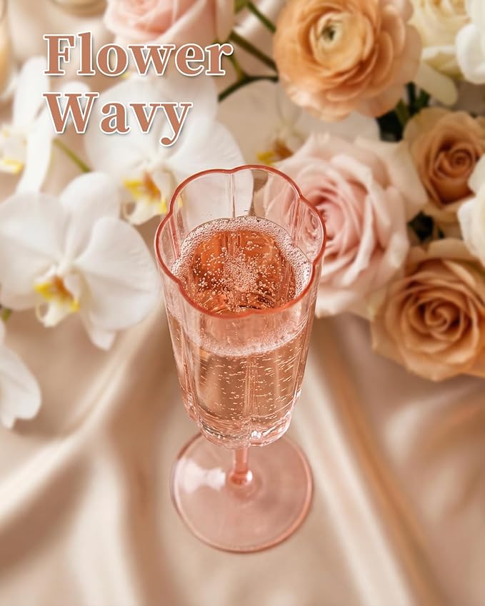 Ciaell 24 Pack Pink Plastic Champagne Flutes - Image 8