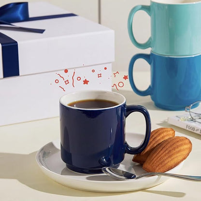 Sweese Stackable Coffee Mugs Set of 6, 16 Oz Large Porcelain Cups - Image 5